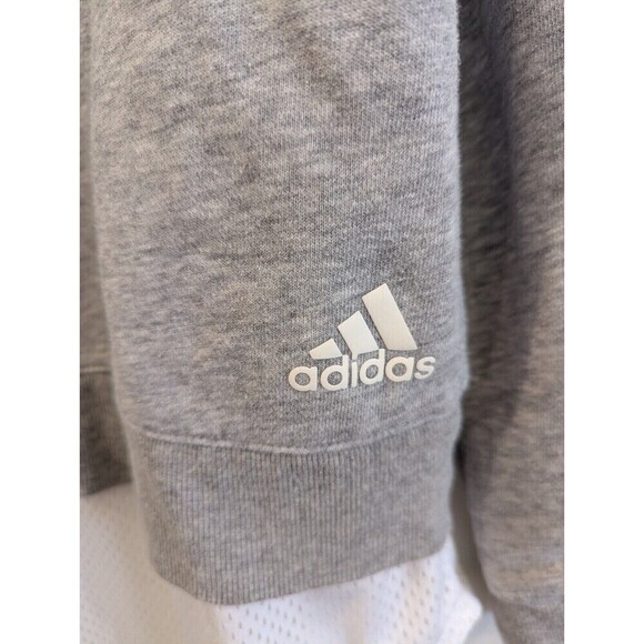 Adidas Sweater Womens Size Large Gray Dual Layer Sweatshirt - Picture 8 of 11
